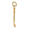 Black Bow Jewelry 14k Yellow Gold and Black Enamel 3D Hockey Stick and Puck Pendant - 2 of 4