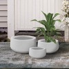 Rosemead Home & Garden 3pc Kante Concrete Outdoor Planter Pots Chalk White 19.6"x19.6"x9.8" - 2 of 4