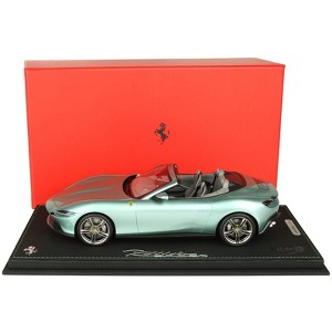 Ferrari Roma Spider (Open Roof) Tevere Green Metallic with DISPLAY CASE Limited Edition to 30 pieces 1/18 Model Car by BBR - 1 of 4