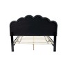 Royal Hampton Full Bed, Gray Upholstered Fan-Shaped Headboard, Metallic Accents - 3 of 4
