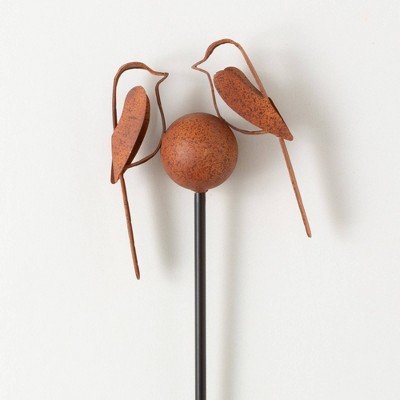 Sullivans 35" Copper Chickadee Garden Stake, Brown