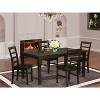 Luxury Dinette Set - Table with Leaf & Chairs - Cappuccino Finish - Modern & Traditional Design - 2 of 4