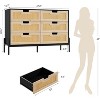 Jojoka Natural Rattan 6 Drawer Double Dresser, Wooden Chest of Drawer - 2 of 4