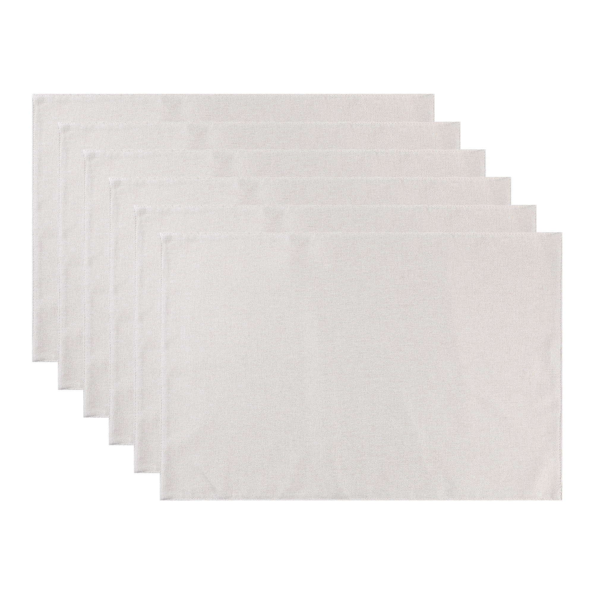 REGALWOVEN Polyester Heat Resistant Dining Placemats 18" x 12" 6 Pcs Beige