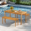 Tangkula 2PCS 47" Long Patio Dining Bench w/ Slatted Seat Backless Wooden Picnic Bench - 2 of 4