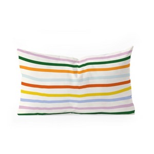 Lane and Lucia Retro Rainbow Stripe Oblong Throw Pillow - Society6 - 1 of 2