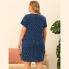 Agnes Orinda Women's Plus Size Polka Dots V Neck Short Sleeve Home Nightgowns - 4 of 4