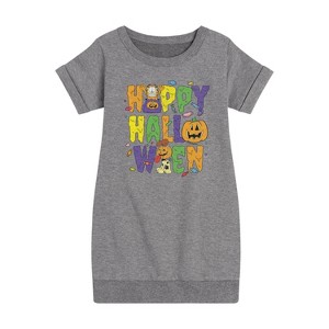 - Garfield - Happy Halloween Icons Graphic Short Sleeve Fleece Dress - 1 of 4