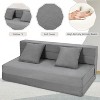 olding Sofa Bed, Foldable Couch Bed with Pillow, Convertible Sleeper Chair Mattress, Futon Floor Couch with Memory Foam Washable Cover, Gray - 2 of 4