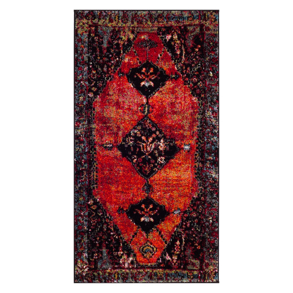  Medallion Loomed Accent Rug Orange