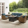 Crosley 5pc Bradenton Swivel Steel Outdoor Patio Fire Pit Furniture Set with Sunbrella - 2 of 4