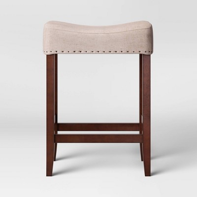 Photo 1 of 24" Rumford Saddle Counter Height Barstool with Wood Leg - Threshold™