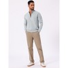 INSPIRE CHIC Men's Long Sleeve Quarter Zip Mock Neck Knitted Polo Sweater - 2 of 4
