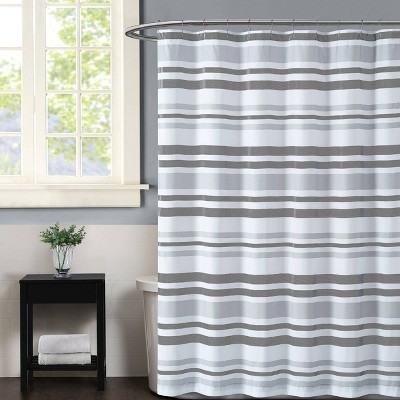 Curtis Striped Shower Curtain White Gray - Truly Soft