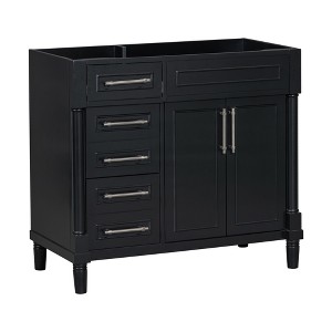 NicBex 36" Bathroom Vanity with/without Sink,Solid Wood&MDF Freestanding Storage Cabinet with 3 Drawers&2 Doors,300lbs Max - 1 of 4