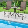 Tangkula 2PCS Patio Swivel Bar Stools Chairs 360 Rotation Barstool Armrest Brown - 4 of 4