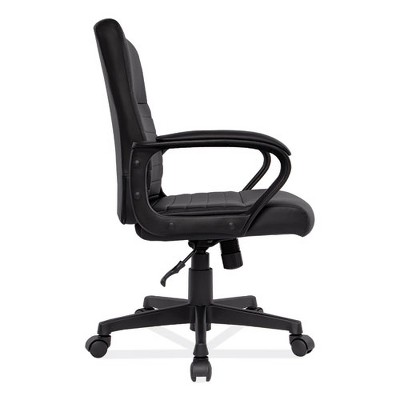 Sleek Executive Black Leather Manager Chair with Adjustable Height