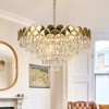 LLHZSY Mordern Glam Crystal Pendant Chandelier 8-Light Fixure for Kitchen Island Dining Room Living Room-24 2/5-in W X 12 3/5-in H-Chrome/Gold - 2 of 4