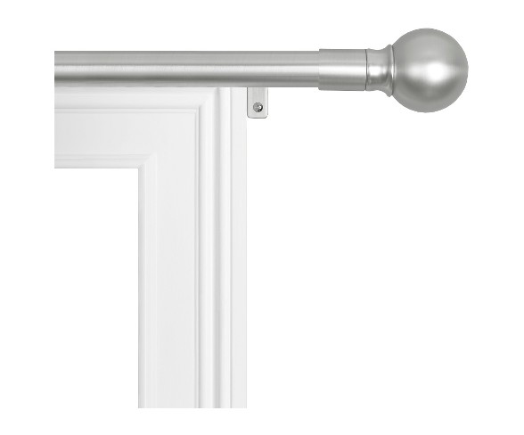 Easy Install Drapery Window Rod Brushed Nickel (48"x120")