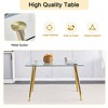 Kumasinova Modern 0.3" Tempered Glass Tabletop Dining Table for 4-6 People,Minimalist Kitchen Table with Silver/Gold Metal Legs - 4 of 4