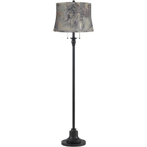360 Lighting Dyna 58" High Black and Gray Swirl 2-Light Floor Lamp - 1 of 4