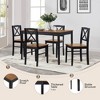 Eco-Friendly Solid Wood Dining Set for 4-6 | Brown Table + Black Metal Legs | Sustainable Kitchen & Restaurant Furniture - 4 of 4