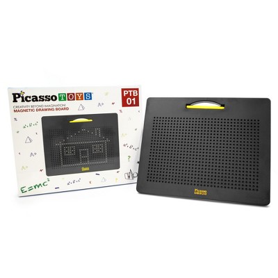 PICASSO-TILES Black Large 12" x 10" Magnetic Drawing Board, STEM Toys for Kids 3+