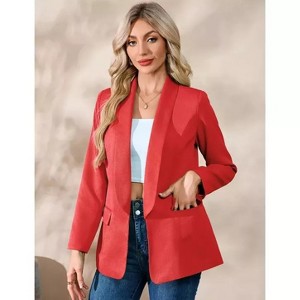 Coolmee Womens Casual Blazers Open Front Long Sleeve Lapel Collar Work Office Suit Jackets Blazer with Pockets - 1 of 3