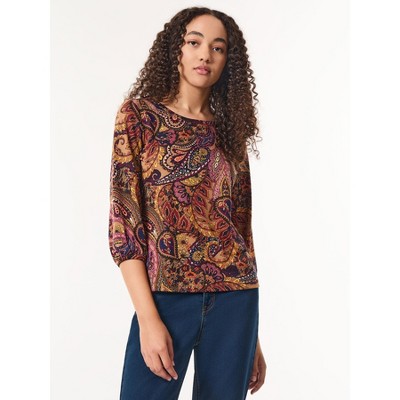 Jones New York Plus Size Printed Puff Sleeve Top - 1X