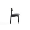 Set of 4 Colbert Upholstered Seating Dining Chairs Black/Cane - Manhattan Comfort: Ash Frame, No Assembly Required - 4 of 4