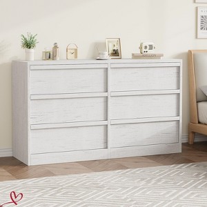 Nursery 6/7 Drawer Dresser for Bedroom, Modern Double Dresser Organizer with 6/7 Drawers Large Storage, Wooden Chest of Drawers - 1 of 4