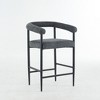 Sapphtopaz Modern Bar Stools Set of 2 with Boucle Upholstered Counter Height Chairs with Armrests Metal Frame Dining Chairs for Kitchen Island - 2 of 4