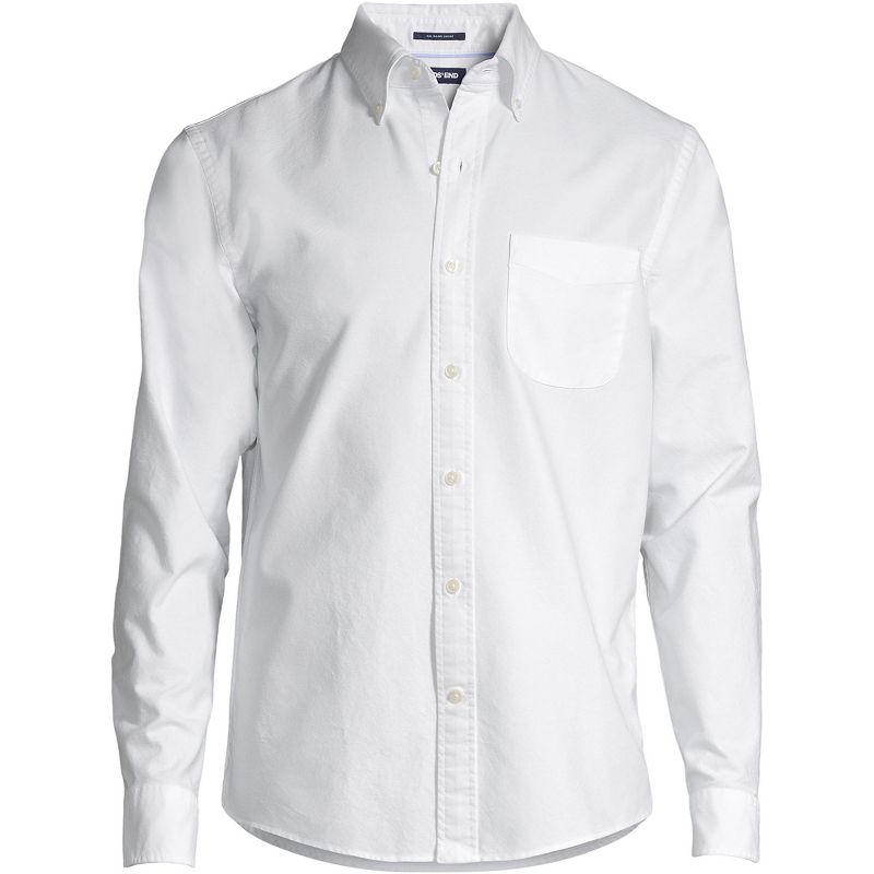 Lands' End Men's Tailored Fit Long Sleeve Sail Rigger Oxford Shirt, 2 of 4