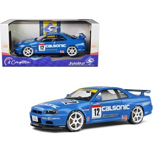 2000 Nissan Skyline GT-R (R34) Streetfighter RHD #12 Blue "Calsonic Tribute" "Competition" 1/18 Diecast Model Car by Solido - 1 of 4