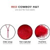 4E's Novelty Red Cowboy Hat with feathers With Heart Shaped Sunglasses for Women, Cowgirl Hat for Women Party Dress Up (Red) - 2 of 4
