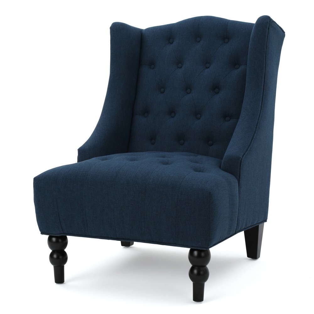 Photos - Chair Toddman High-Back Club  - Dark Blue - Christopher Knight Home