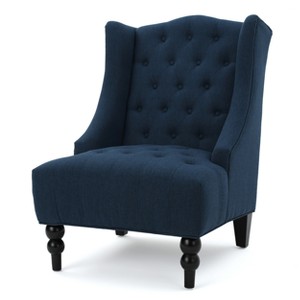 Toddman High-Back Club Chair - Dark Blue - Christopher Knight Home