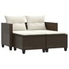 vidaXL Patio Sofa 2-Seater with Stools Brown Poly Rattan - image 2 of 4