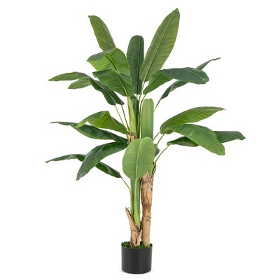 Tangkula 5.3 FT Tall Bird of Paradise Artificial Plant Large Fake Tropical Palm Tree