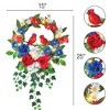 Collections Etc Lighted Patriotic Cardinal Wreath with Greenery 16" x 4.5" x 25" - 3 of 4