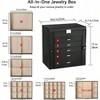 Large 6 - Tier PU Leather Jewelry Box with Mirror, 5 Drawers for Necklaces, Bracelets, Watches - 3 of 4
