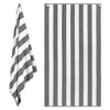 White Classic 100% Cotton Cabana Striped Oversized Beach Towels - 4 of 4