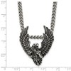 Black Bow Jewelry Men's Stainless Steel Antiqued Eagle Necklace, 24 Inch - 3 of 4