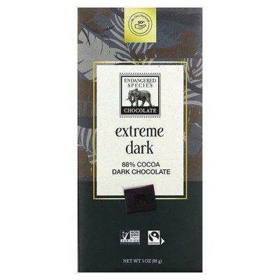 Endangered Species Chocolate Strong + Velvety Dark Chocolate 3 oz