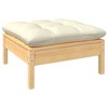 VidaXL 2-Seater Patio Sofa with Cream Cushions Solid Pinewood - 2 of 4