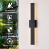 LLHZSY 27 1/5" Modern Long LED Wall Light Fixture Mount for Exterior Porch Yard Patio Garage-Black/Gold - 4 of 4