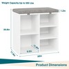 Shoe Storage Bench with Cushion, 20" Cubby Seat Shoe Cabinet, Cubby Seat Shoe Cabinet with 3-Tier Adjustable Shelf for Living Room Hallway - 2 of 4