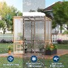 Wooden Greenhouses for Outdoors, Wooden Walk-in Green House with Cedar Frame, Greenhouse Kit with 6MM Thick Polycarbonate Panel - 2 of 4