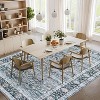 Area Rug Vintage Style Machine Washable Rug Vintage Distressed Area Rug Carpet Retro Boho Medallion Accent Rug Stain Resistant Non-Slip Foldable - 3 of 4