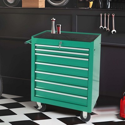 NicBex 7-Drawer Rolling Tool Chest Cabinet Mobile Tool Cart with Wheels and Storage for Garage and Warehouse
